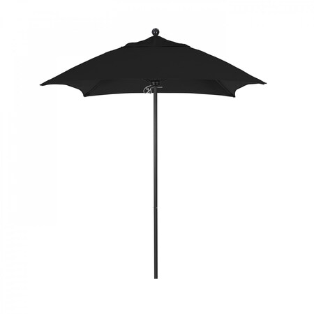 California Umbrella 6' Black Aluminum Market Patio Umbrella, Sunbrella Black 194061334065
